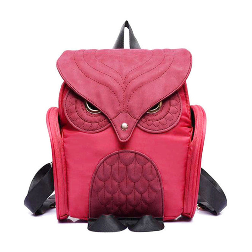 Leather Owl Shape Backpack