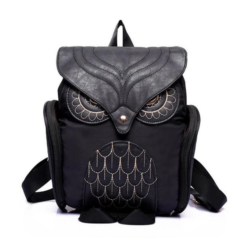 Leather Owl Shape Backpack