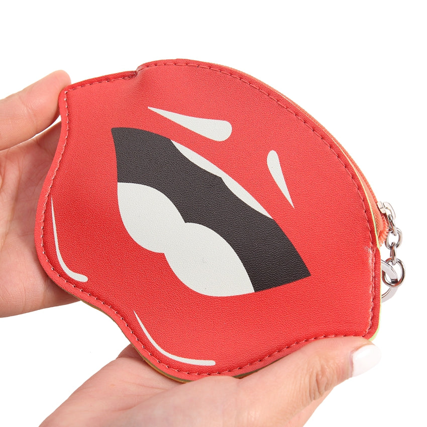 Smile Lipstick Zipper Coin Purse