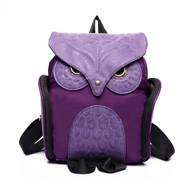 Leather Owl Shape Backpack