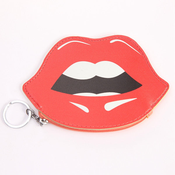 Smile Lipstick Zipper Coin Purse